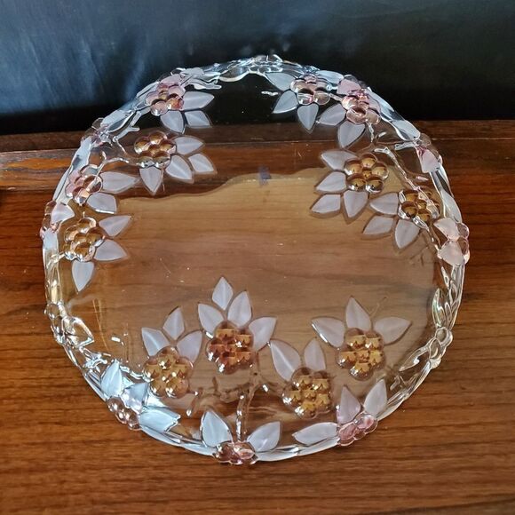 Mikasa Carmen Pattern Pink Flowers Round Serving Tray Plate 12" - Picture 7 of 8